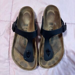 Birkenstock Gizeh Birko-Flor, size 38EU, color Black,
